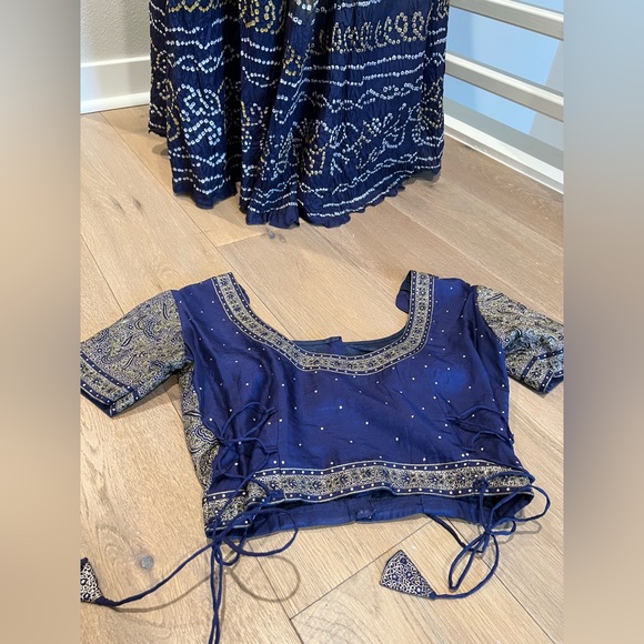 Bandhani Lehenga - blue and green, XS petite - Picture 12 of 12